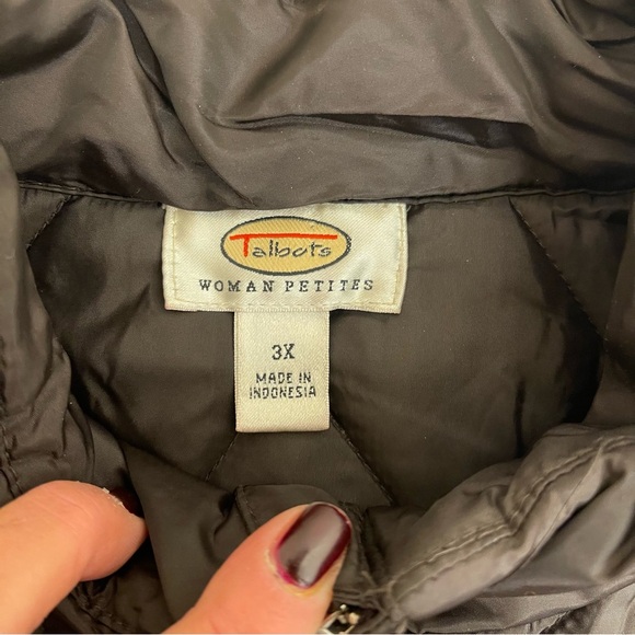 Talbots Petites Womens Black Puffer Vest Zip front Pockets Sz 3XL. - Picture 10 of 12